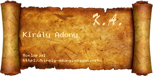 Király Adony névjegykártya