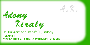 adony kiraly business card